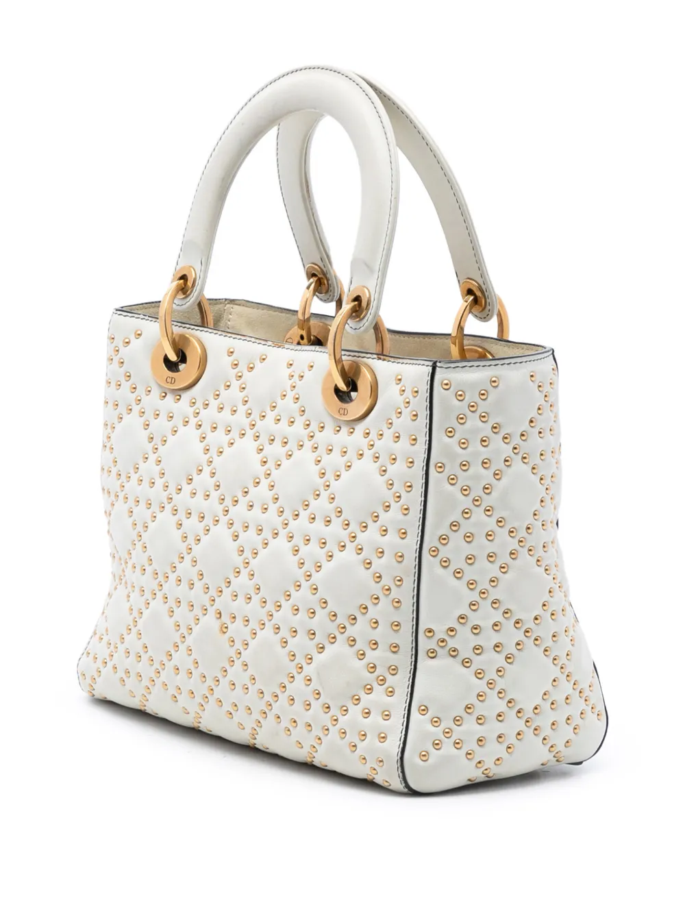 2018 Medium Lambskin Cannage Studded Supple Lady Dior Satchel