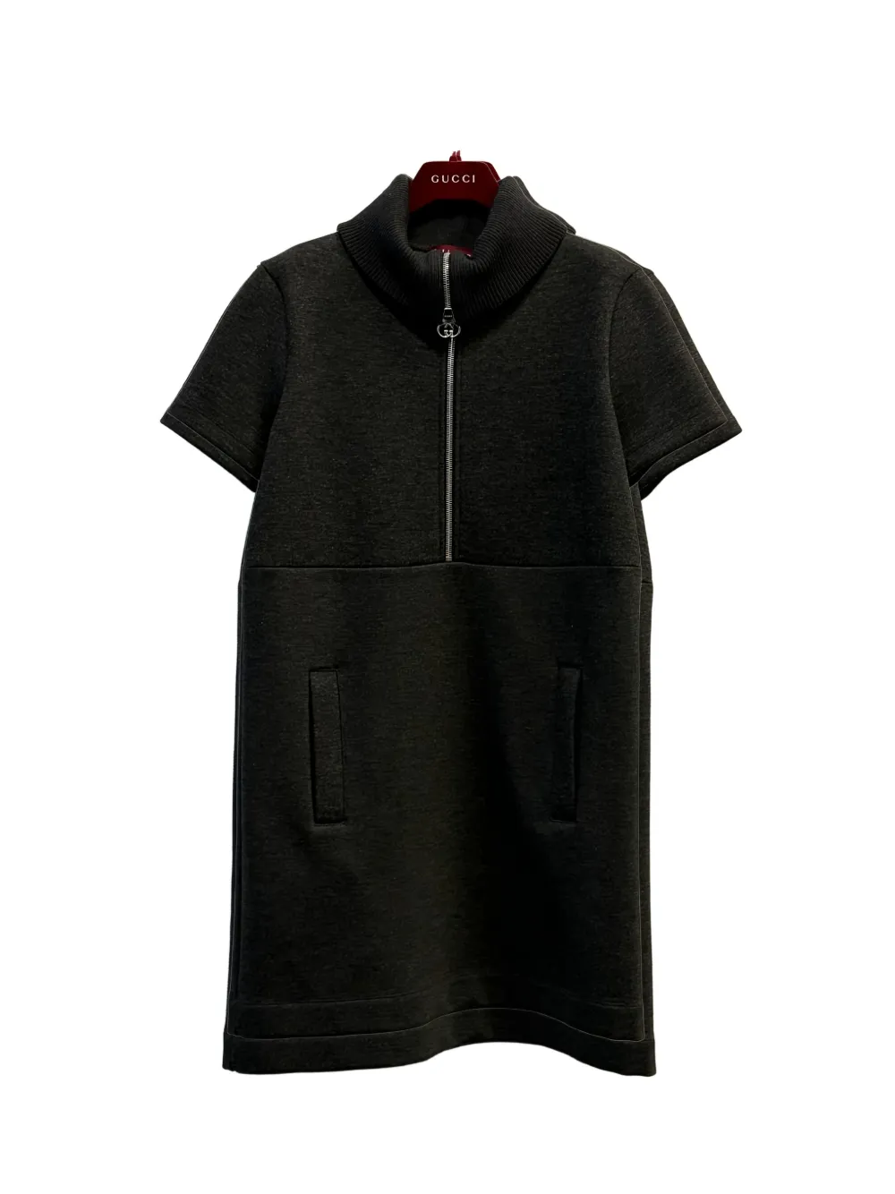 Gucci half-zip roll-neck mini dress - Black