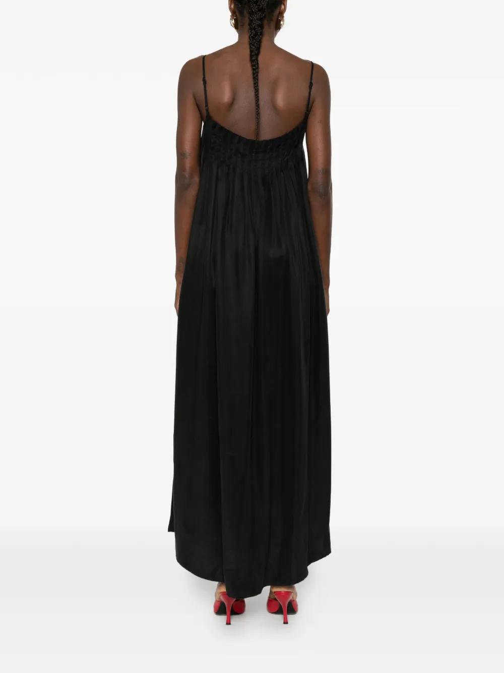 Eleh Maxi-jurk met gesmockt-detail Zwart
