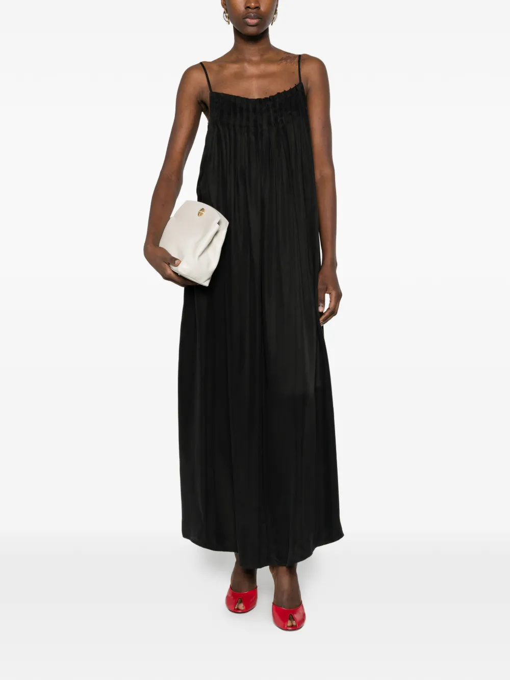 Eleh Maxi-jurk met gesmockt-detail Zwart