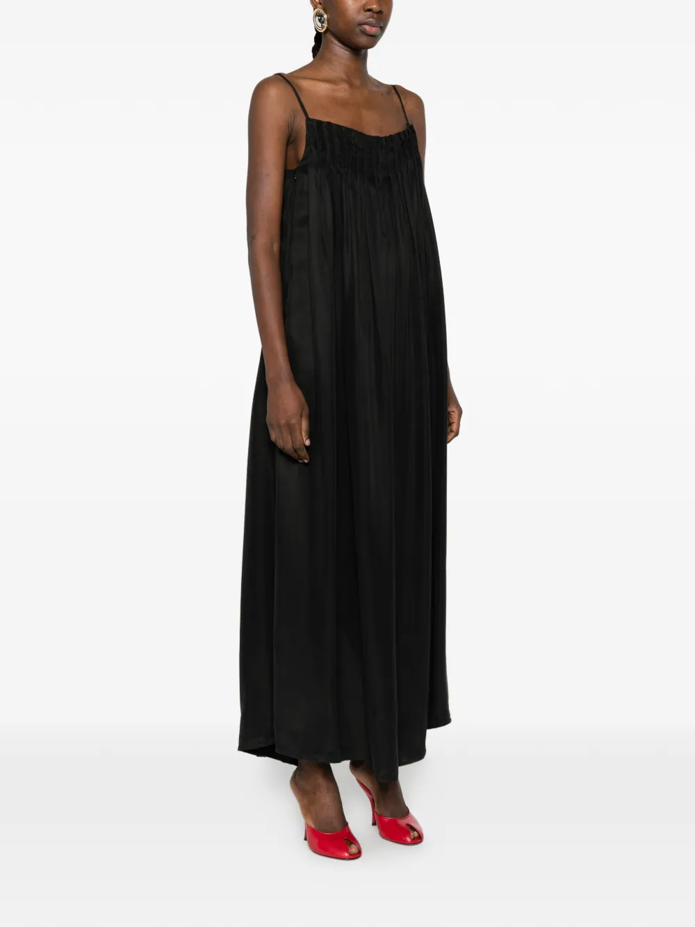 Eleh Maxi-jurk met gesmockt-detail Zwart