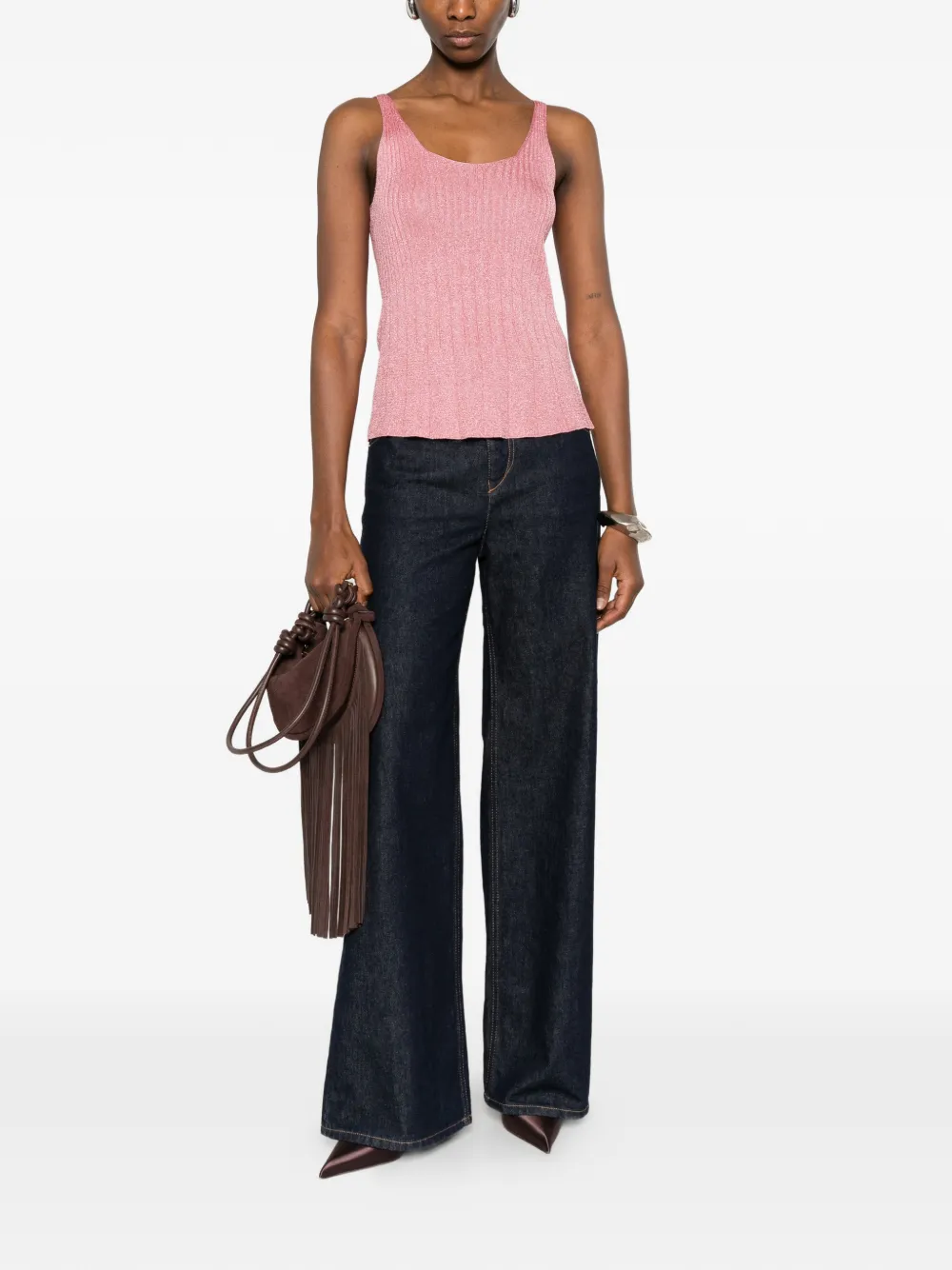  Twinset Ribbed Top - Pink 