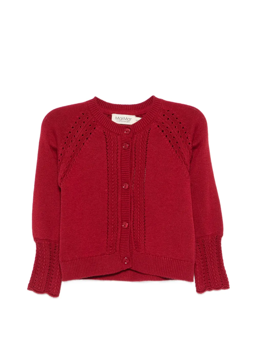 MAR MAR COPENHAGEN KIDS Tillie B knitted buttoned cardigan - Rosso