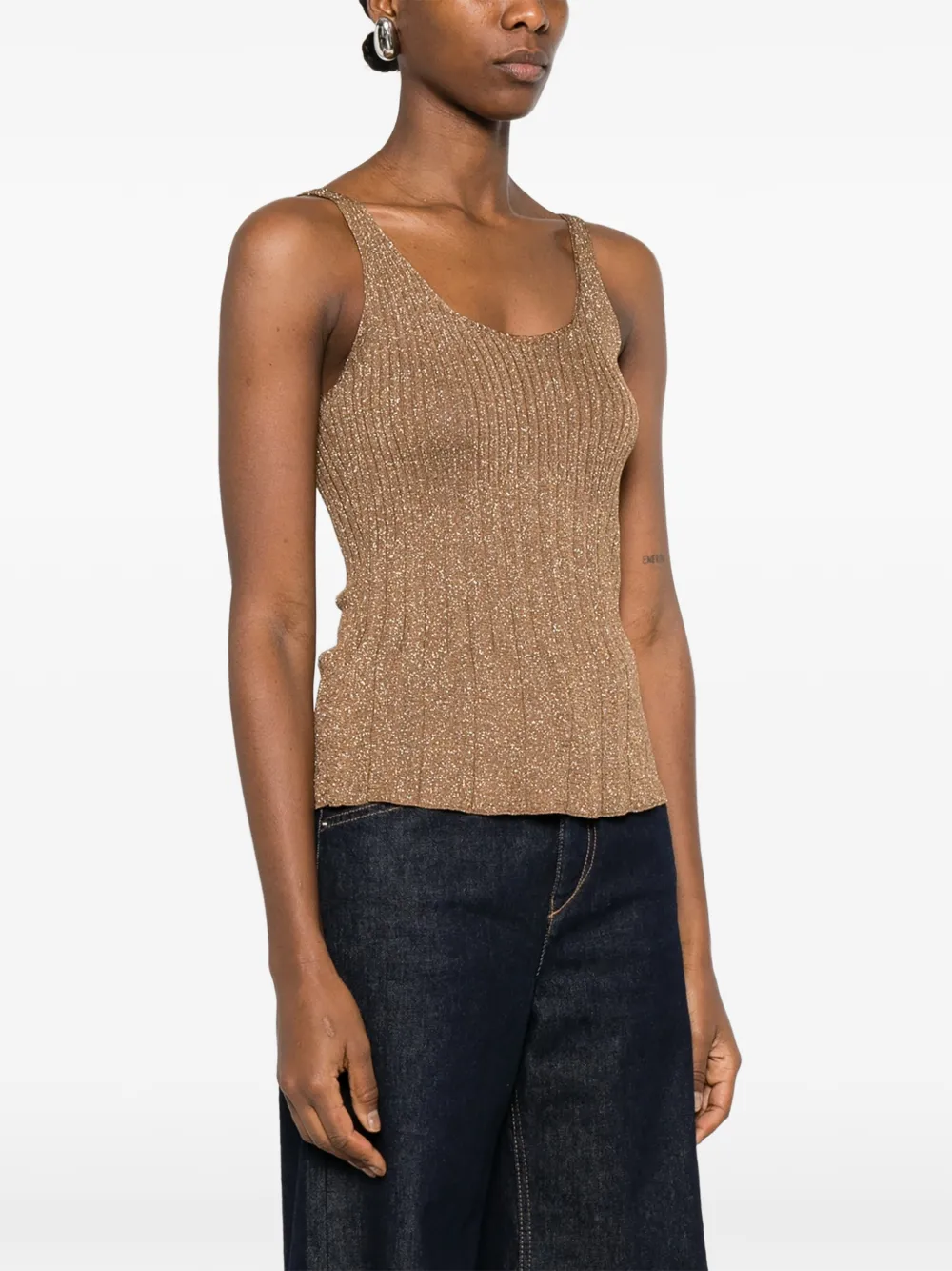 TWINSET Geribbelde top Goud