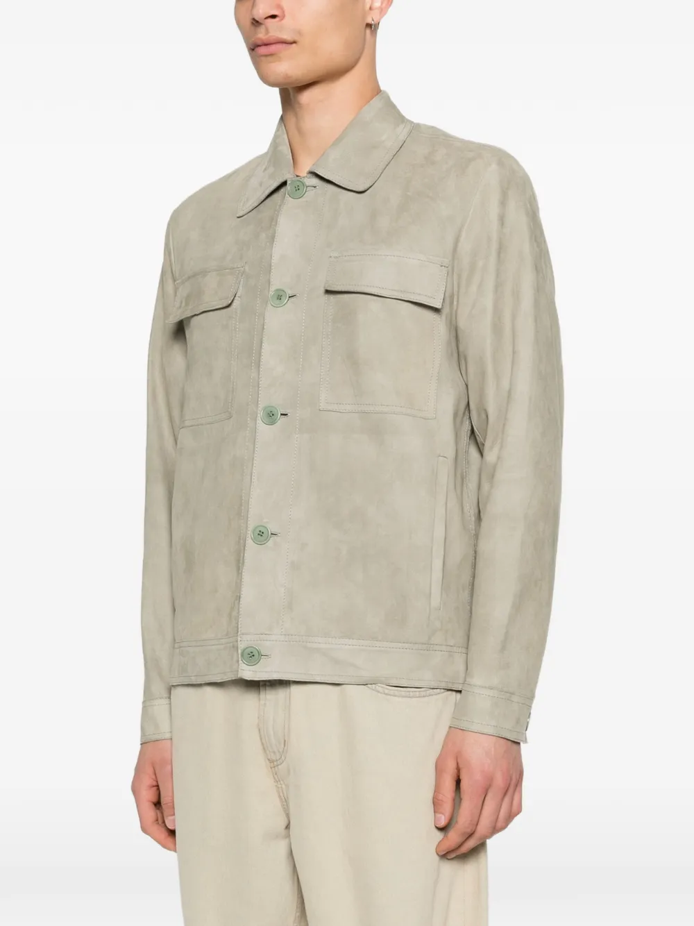 Salvatore Santoro Jack met opgestikte zak en knopen Beige