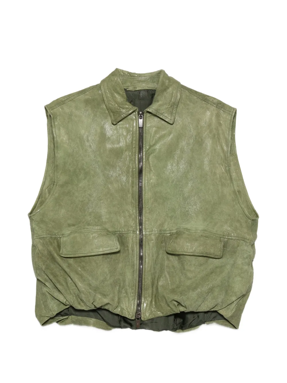 Salvatore Santoro leather gillet - Verde