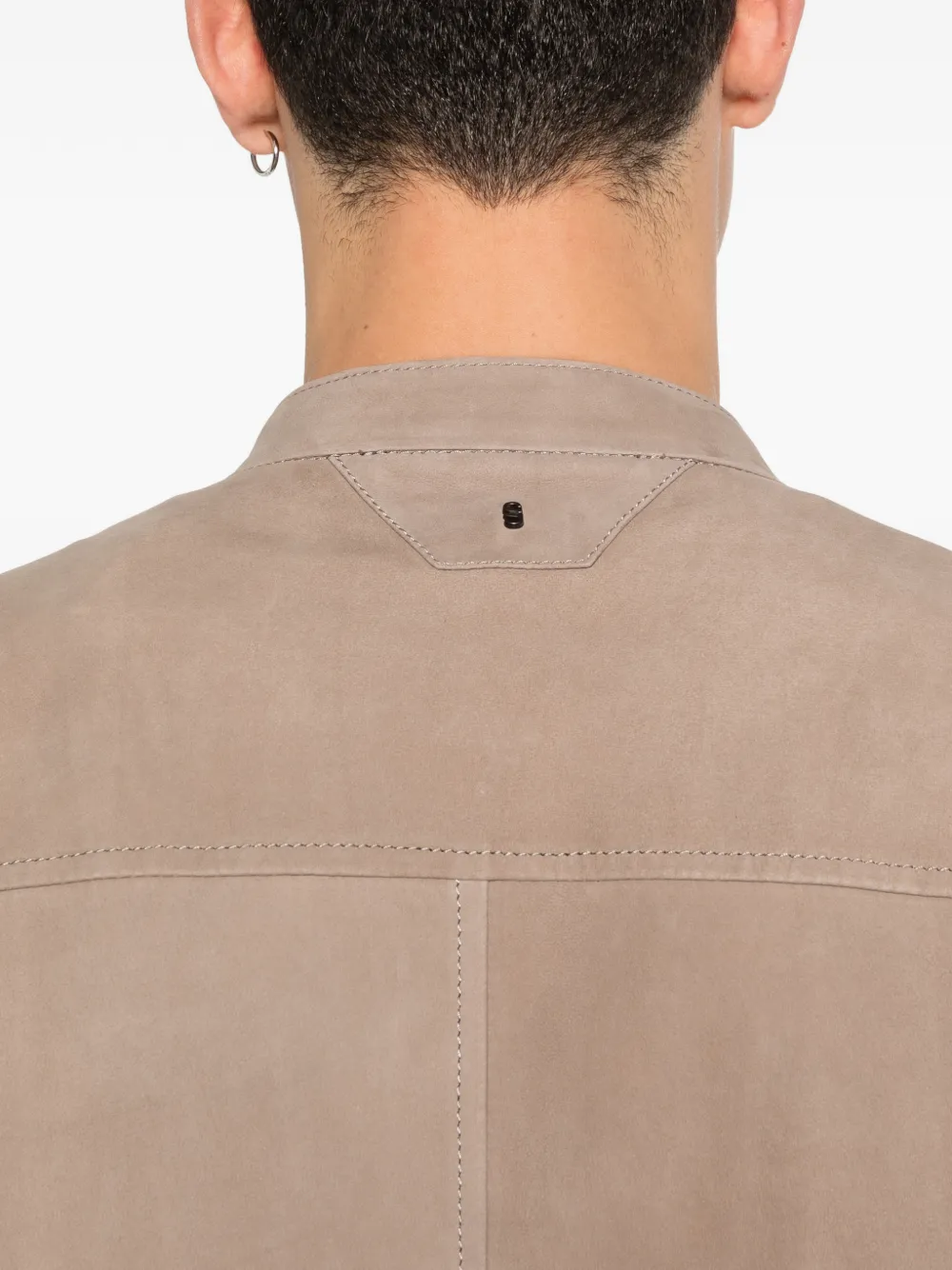 Salvatore Santoro Kraagloos jack met rits Beige