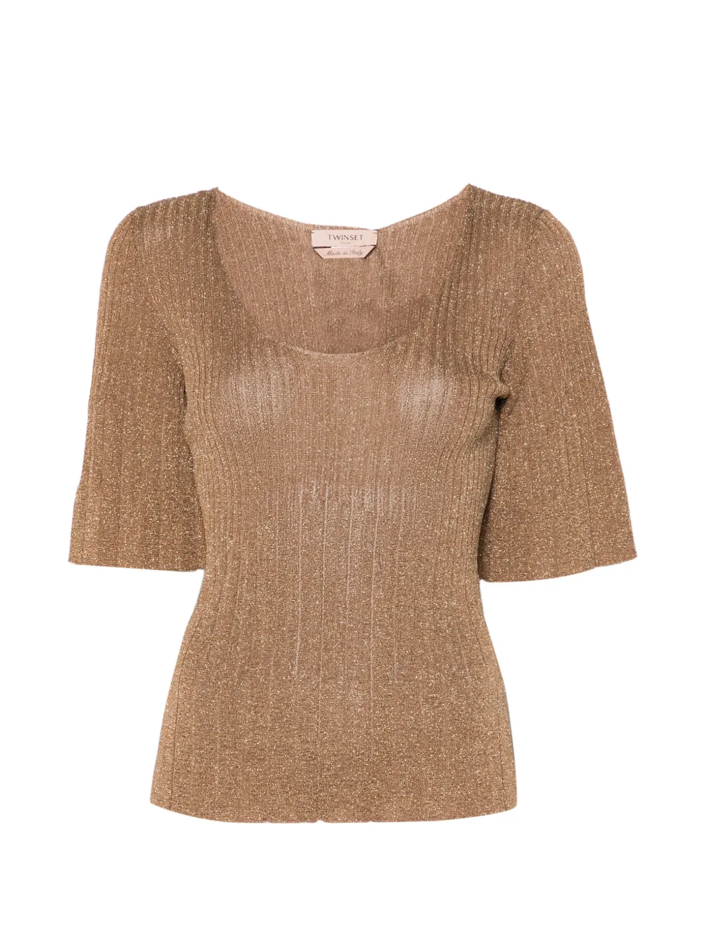 TWINSET lurex top - Marrone