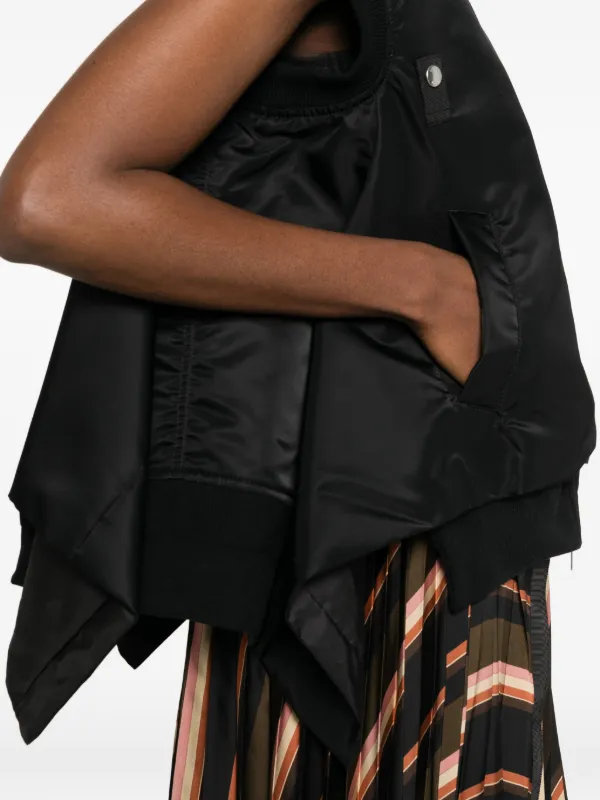 Sacai ジップアップ ベスト | ブラック | FARFETCH JP