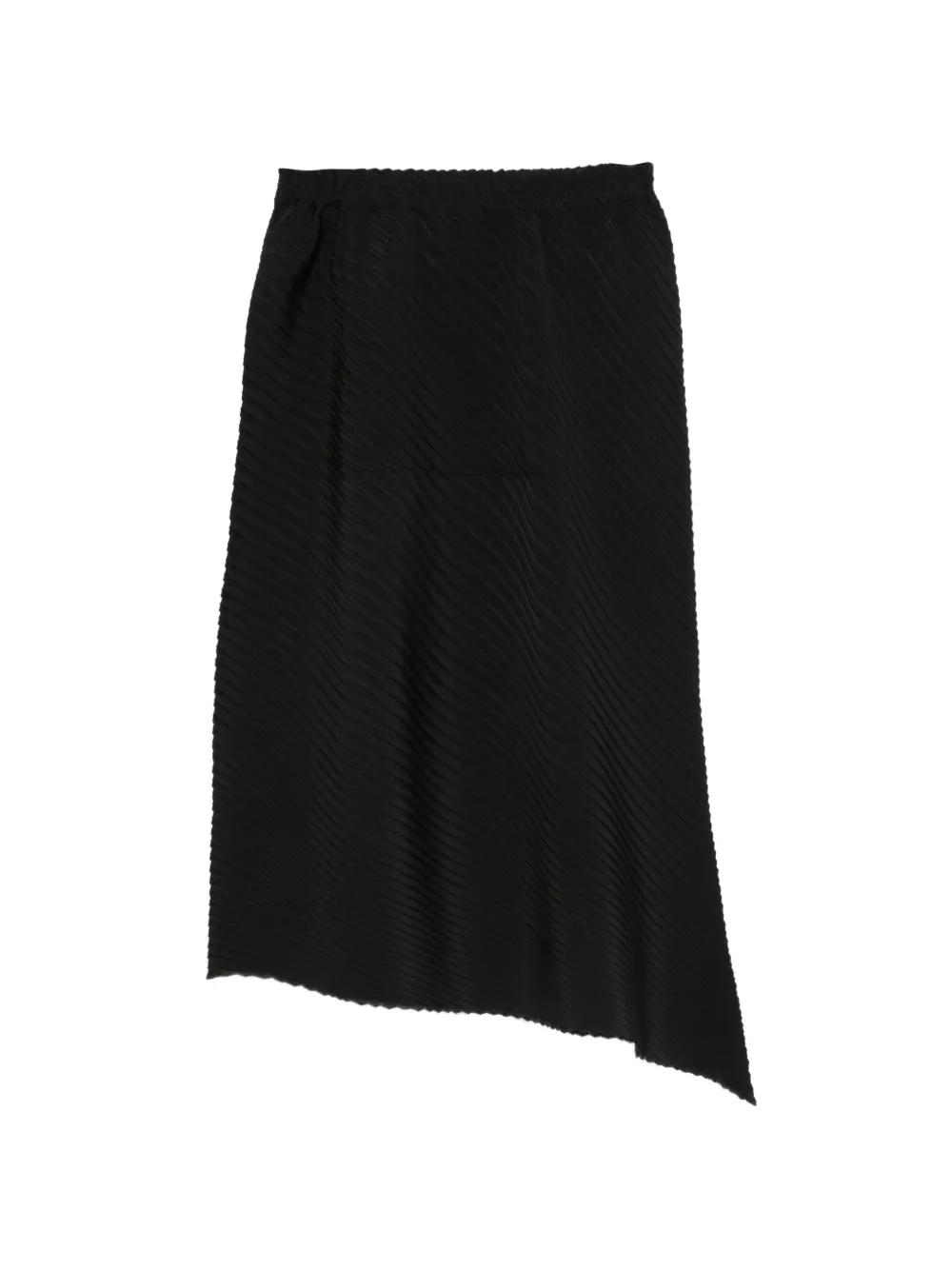 Issey Miyake pleated asymmetric midi skirt - Nero