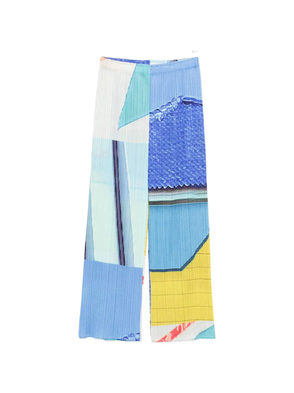 Pleats Please Issey Miyake pleated geometric trousers - Blu