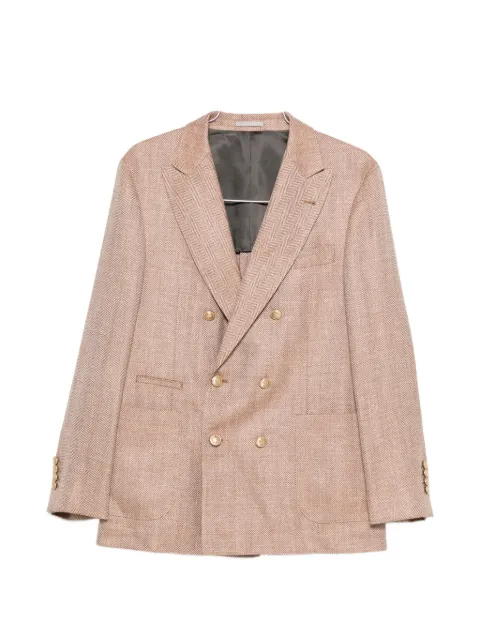 Brunello Cucinelli herringbone double-breasted jacket