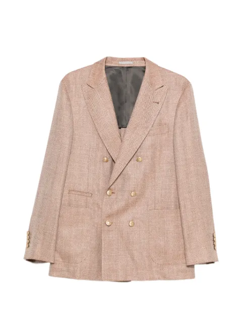 Brunello Cucinelli herringbone double-breasted jacket