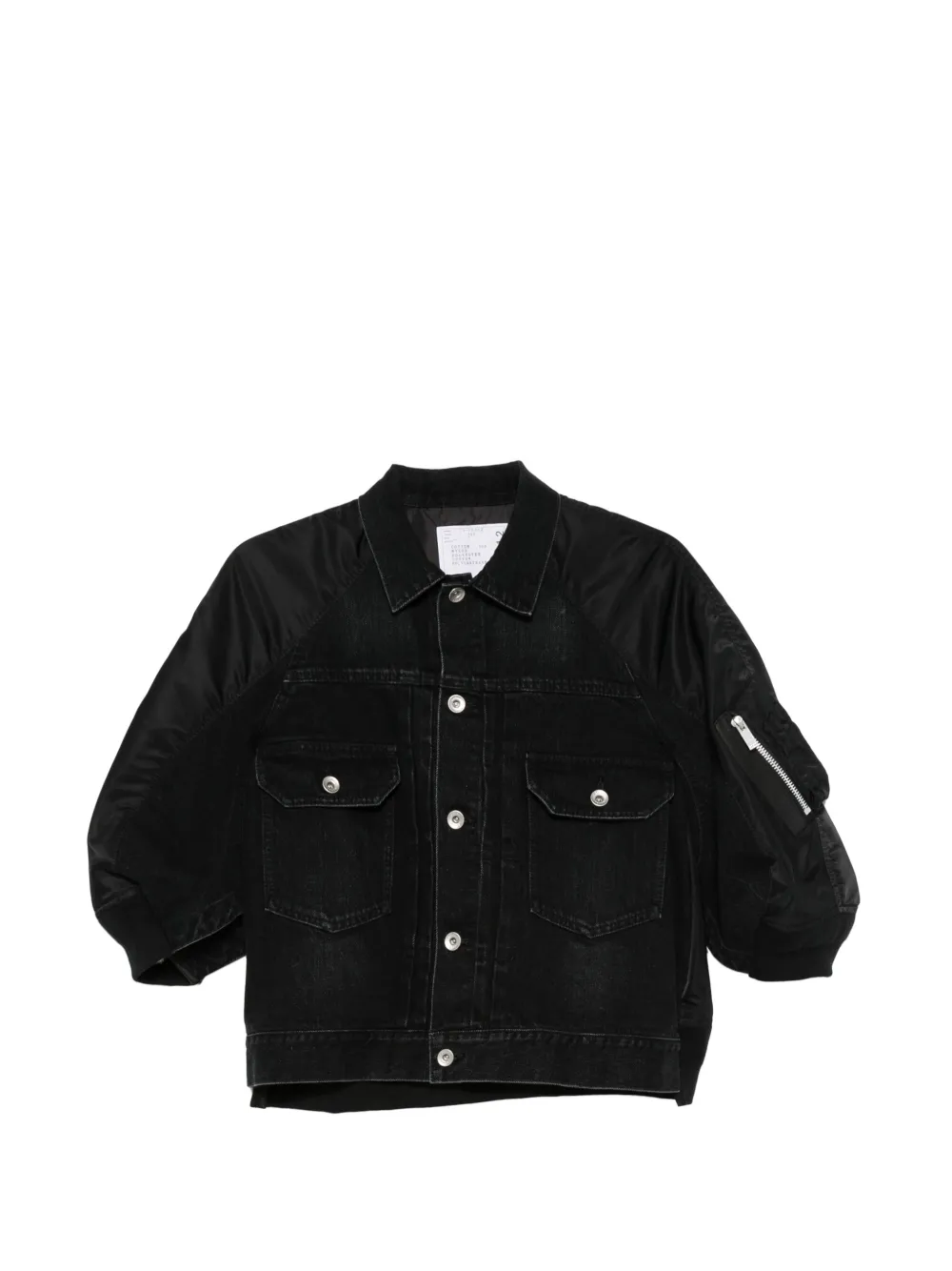 sacai panelled jacket - Nero