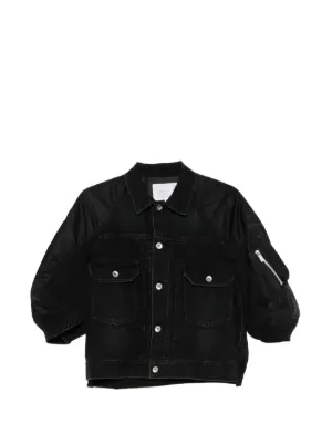 Noir Kei Ninomiya Ruffled Cropped Jacket | Black | FARFETCH
