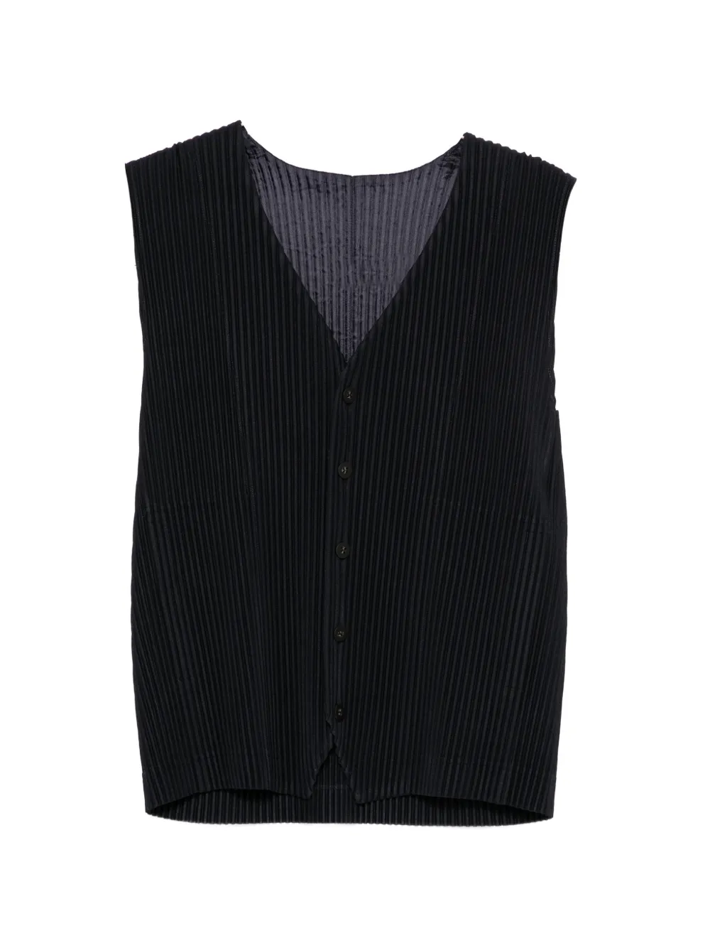 Homme Plissé Issey Miyake pleated buttoned vest - Blu