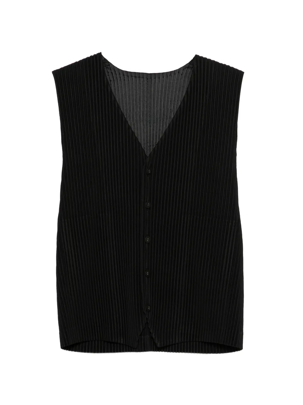 Homme Plissé Issey Miyake pleated buttoned vest - Nero