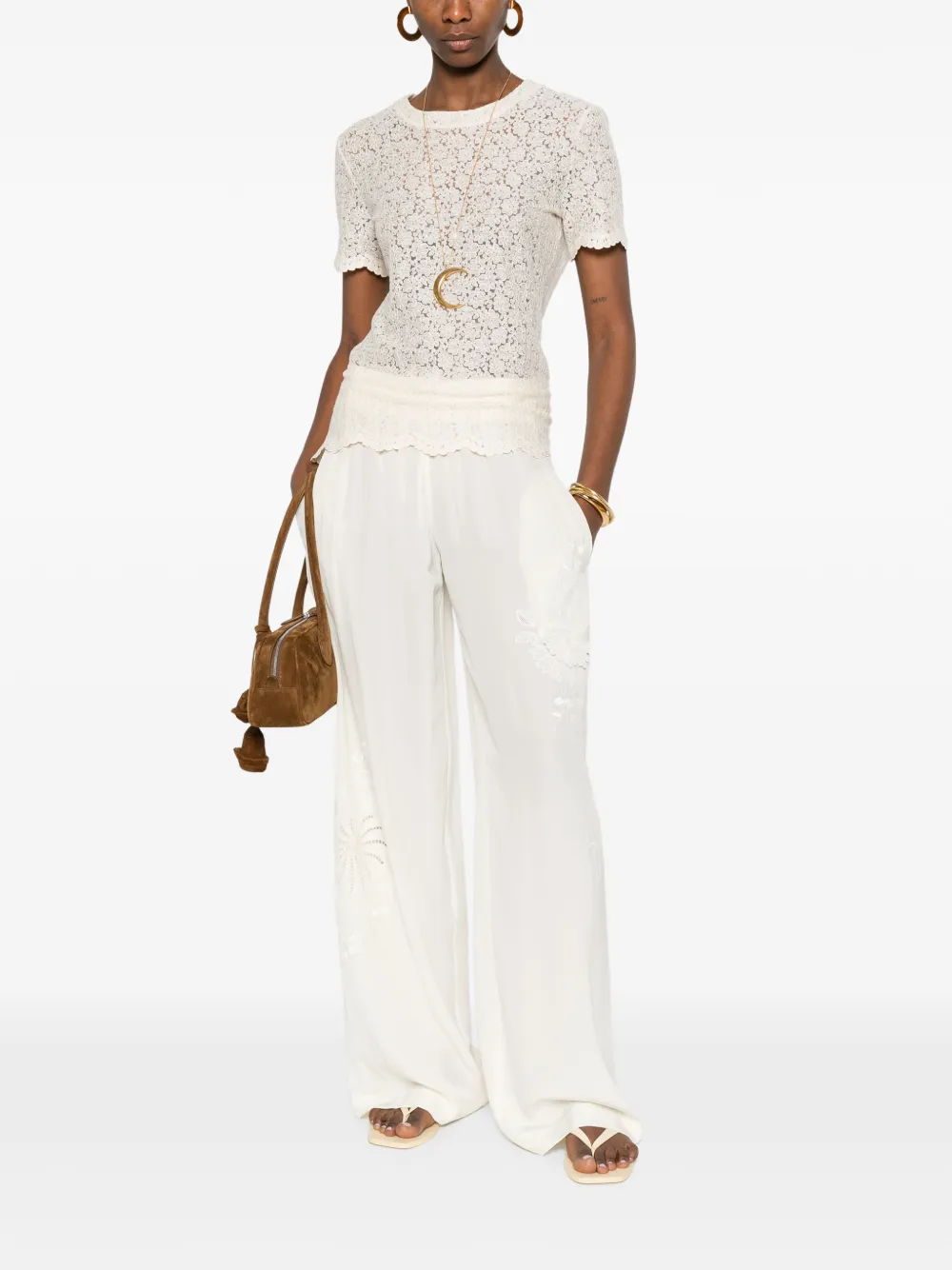  Ermanno Scervino Lace T-shirt - Neutrals 