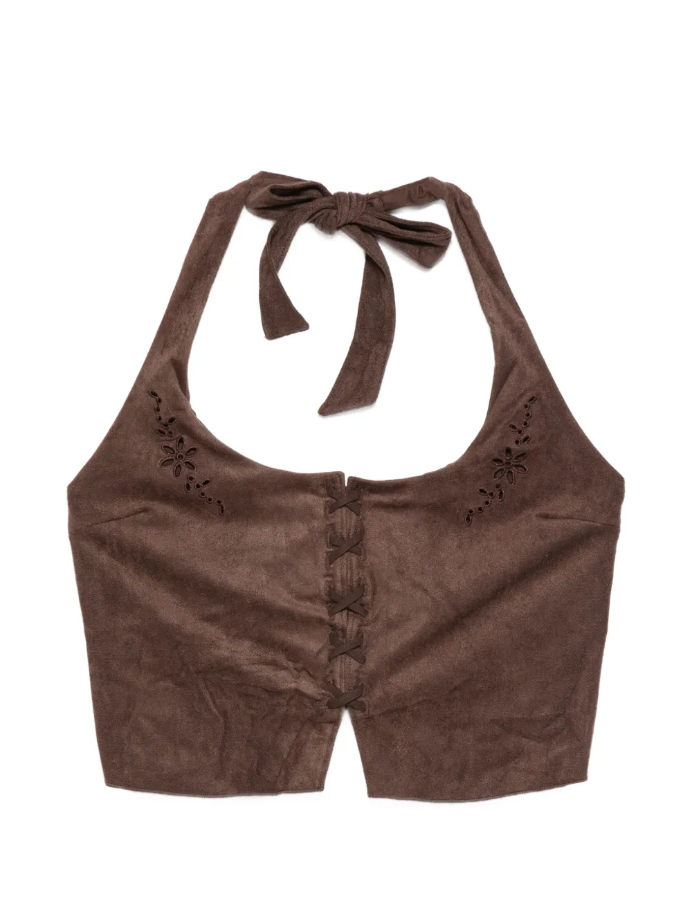 Frankies Bikinis Delilah tie-detail bikini top - Marrone