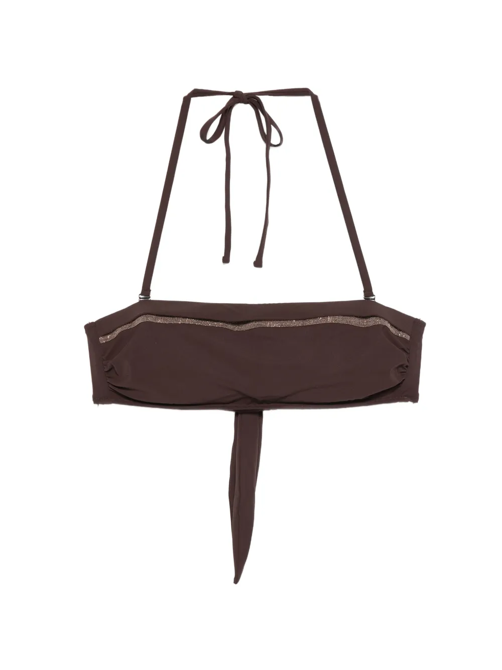 Brunello Cucinelli beaded tie bikini - Marrone