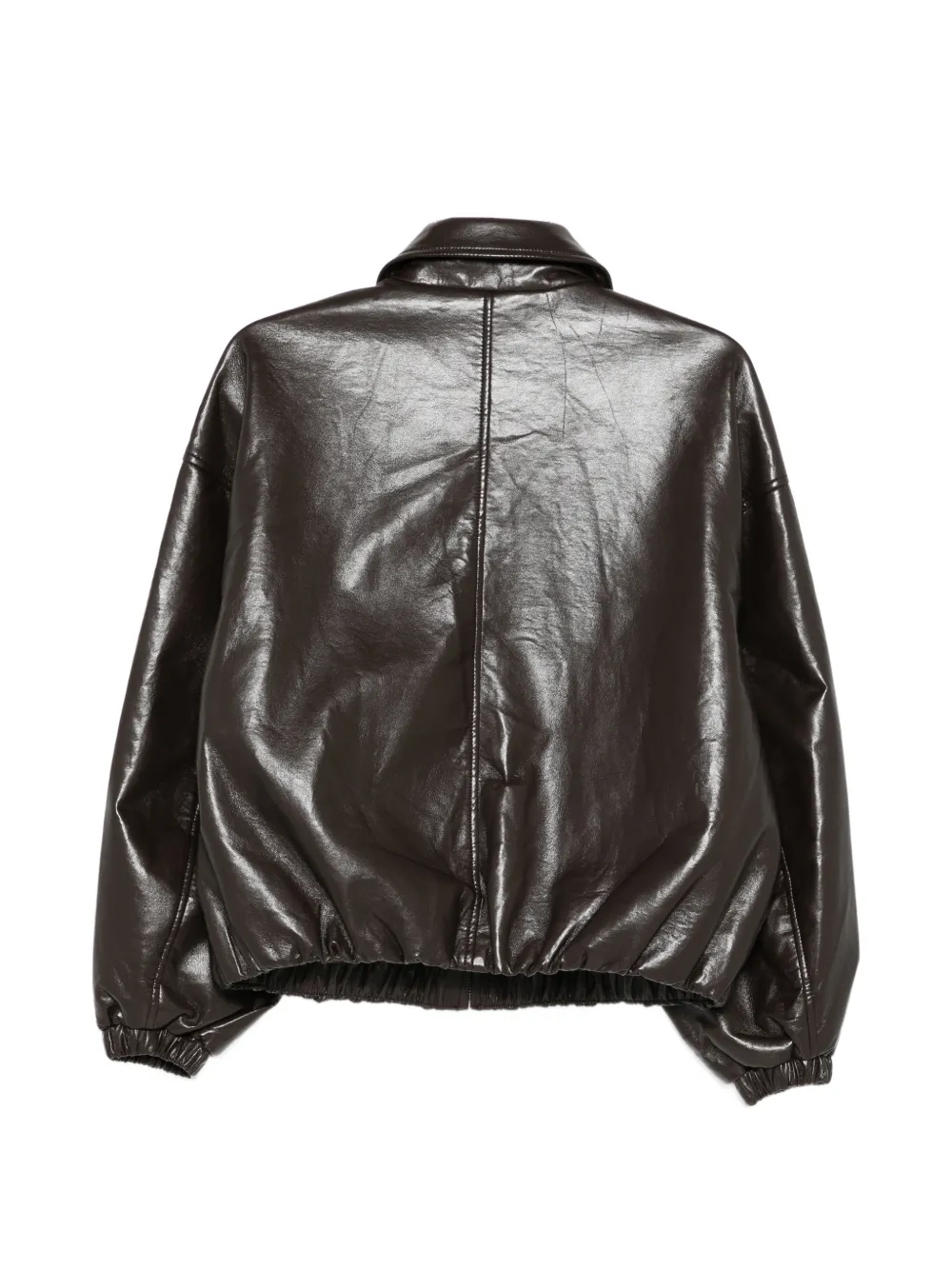  Citizens Of Humanity Bubble-hem Leather Bomber Jacket - Brown 