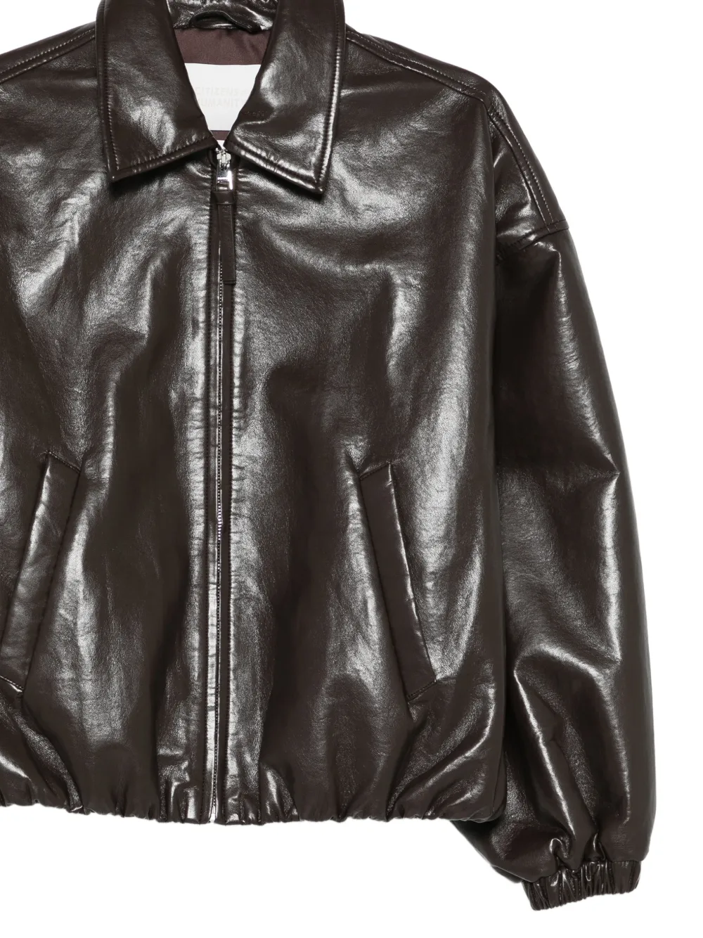  Citizens Of Humanity Bubble-hem Leather Bomber Jacket - Brown 