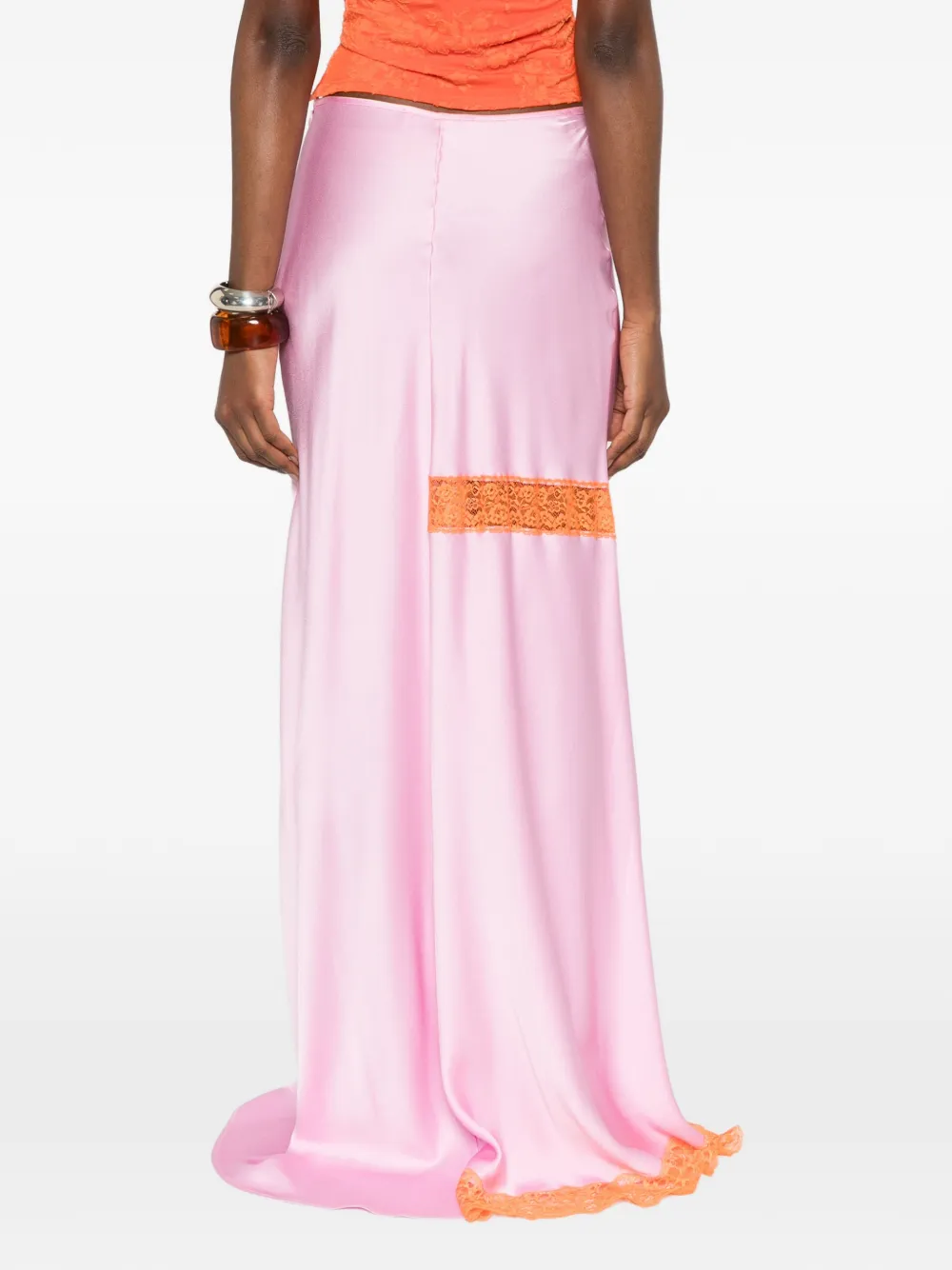MSGM Rok met kanten split Roze