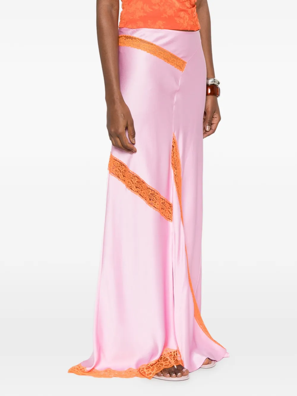 MSGM Rok met kanten split Roze