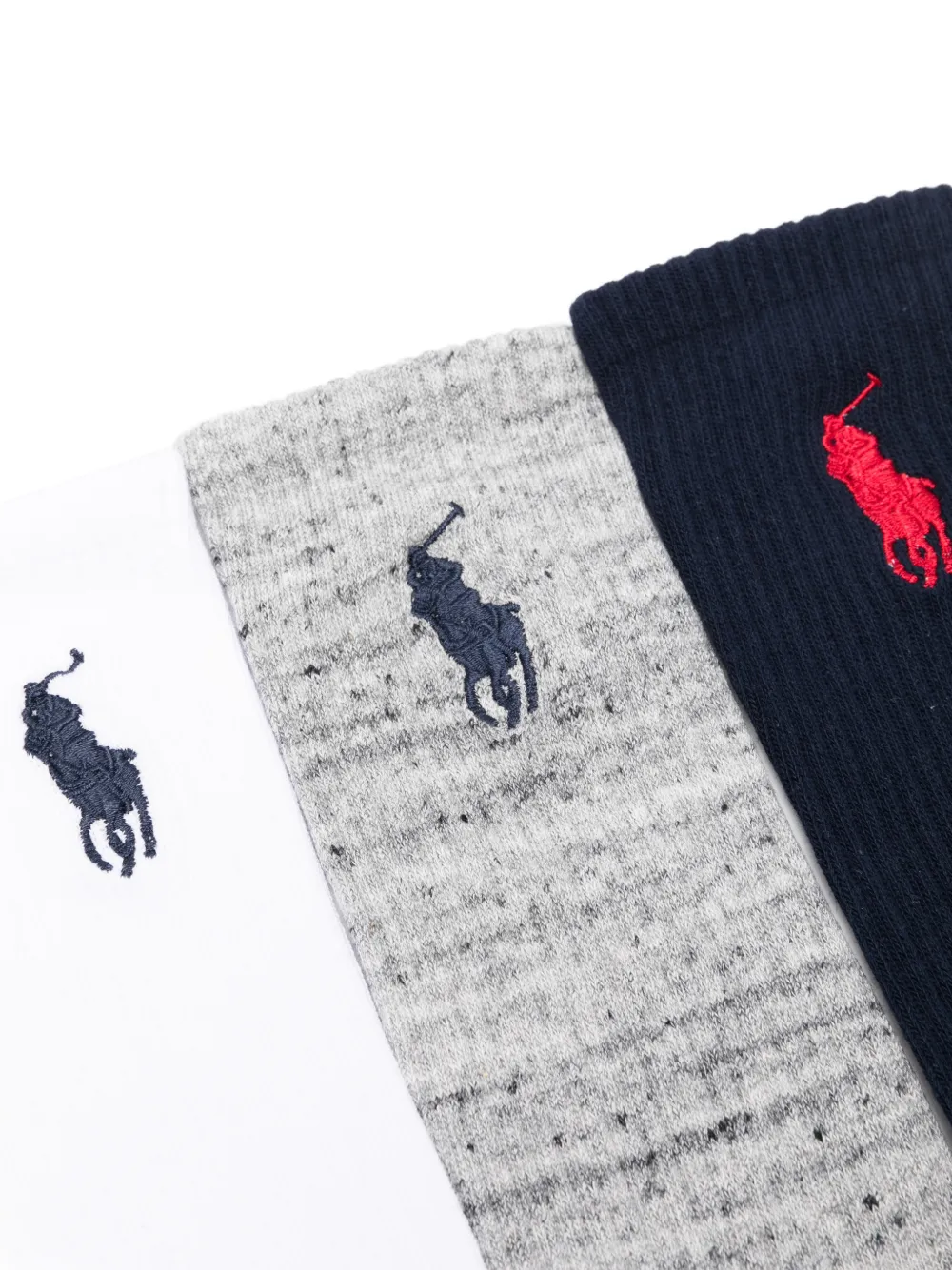 Polo Ralph Lauren Drie paar sokken met borduurwerk Blauw