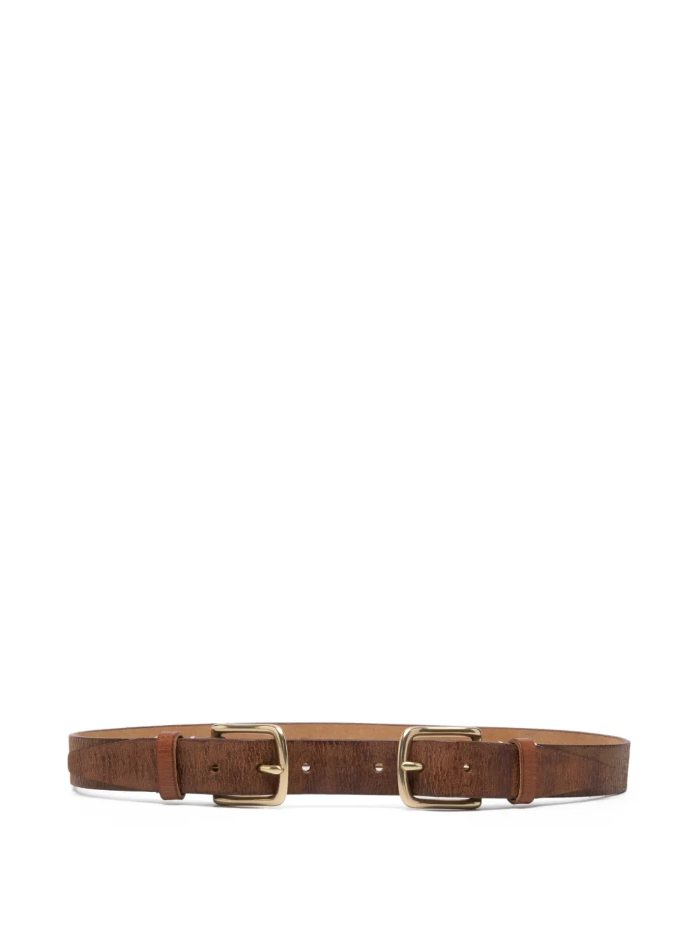R13 double-buckle belt - Marrone