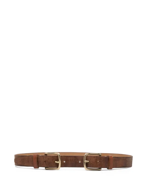 R13 Double-buckle Belt in Brown
