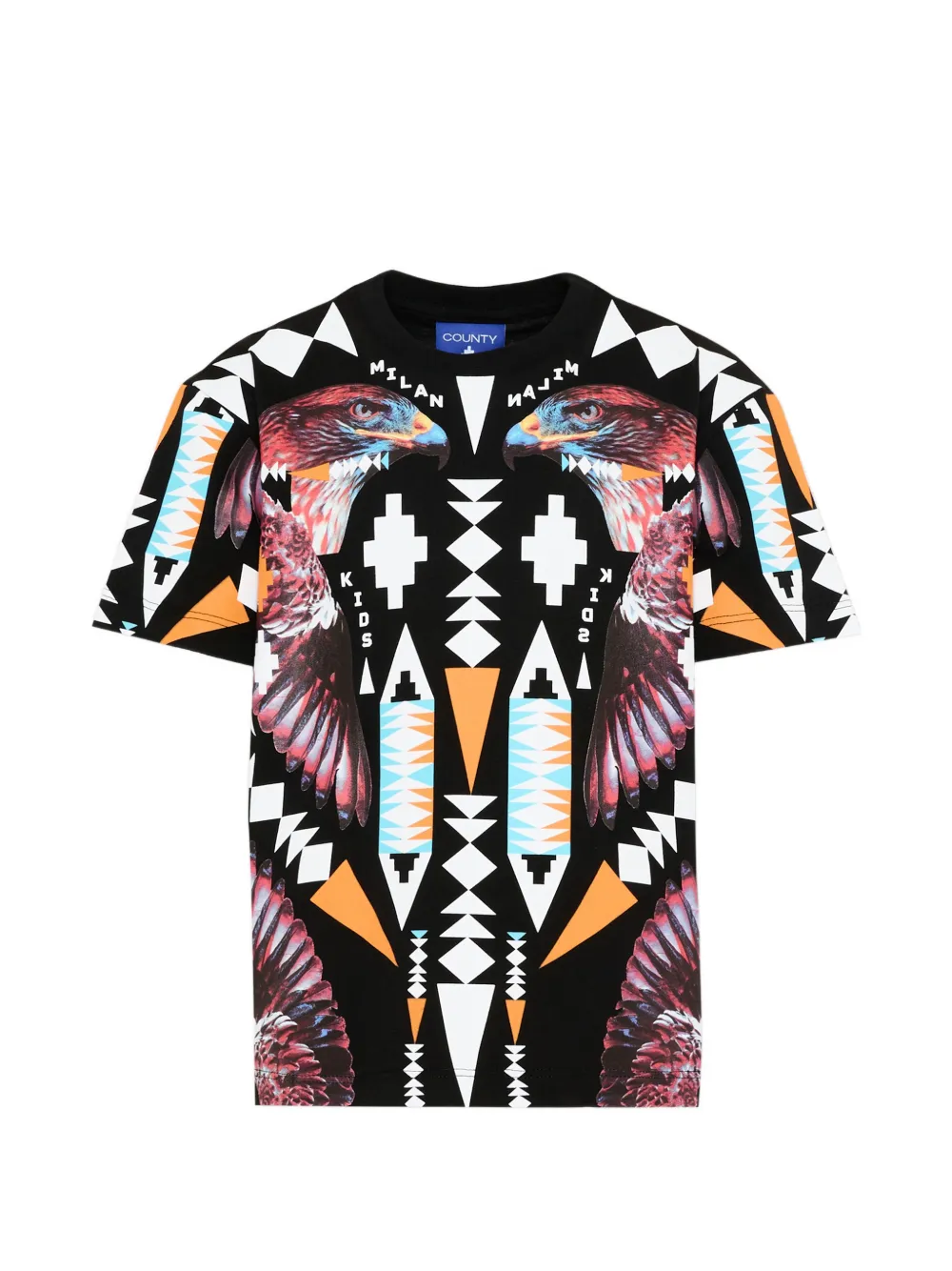 COUNTY OF MILAN eagle geometric T-shirt - Nero