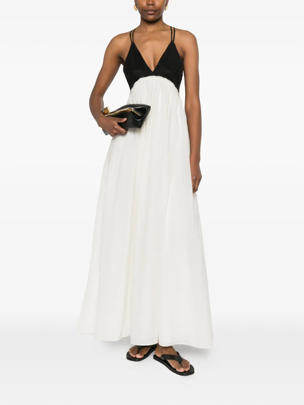 Eleh Maxi-jurk met V-hals Wit
