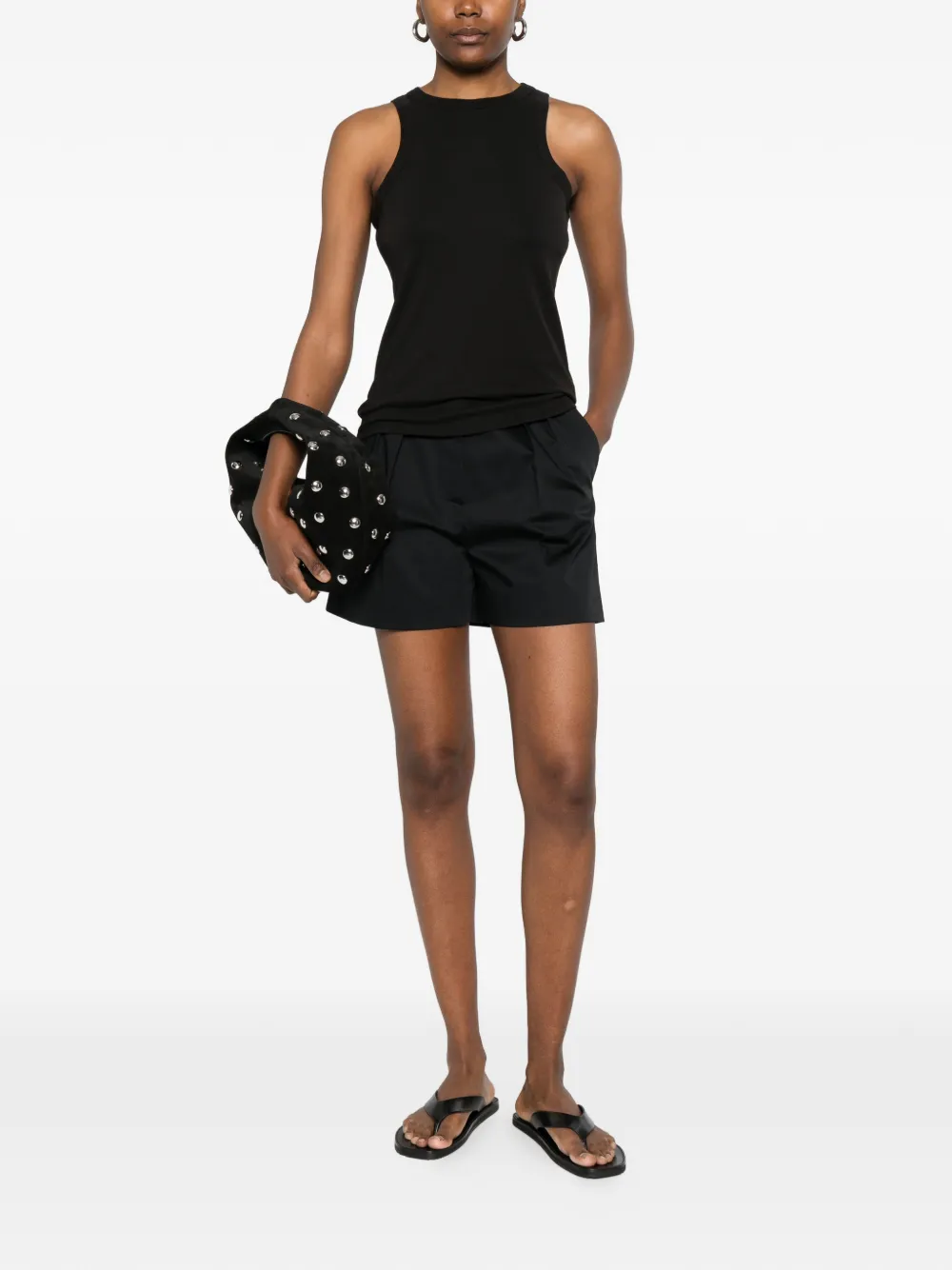  Eleh Round-neck Tank Top - Black 