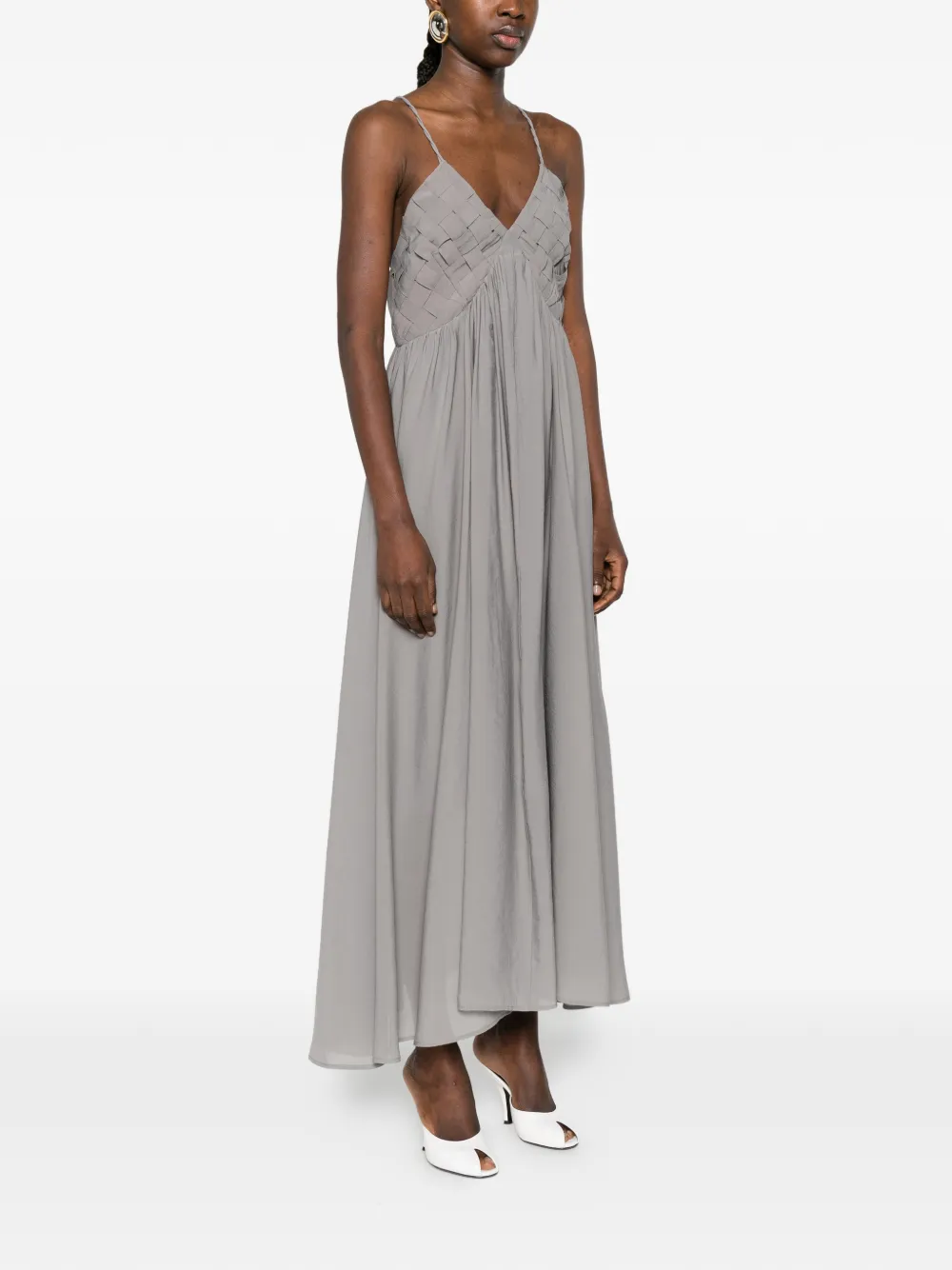 Eleh Maxi-jurk met V-hals Grijs