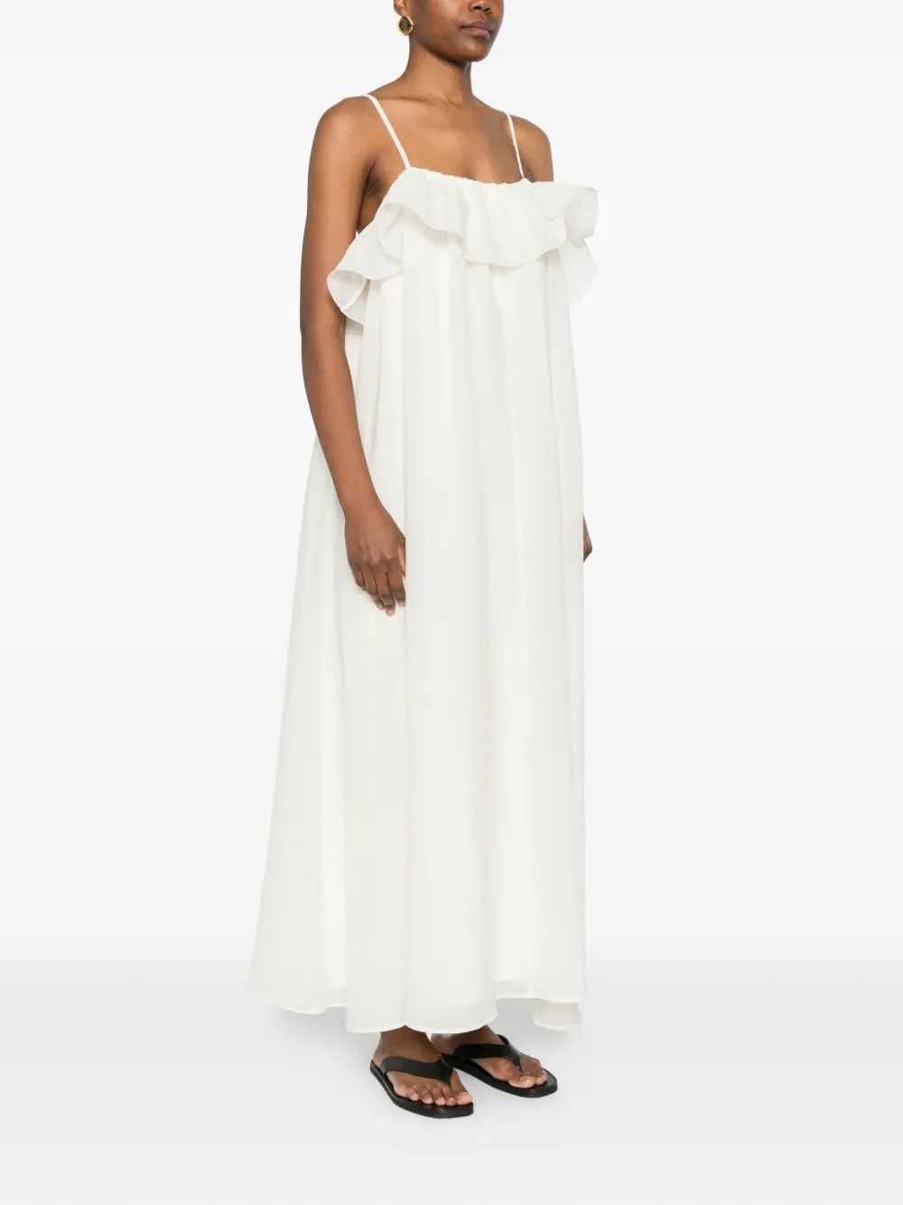  Eleh Ruffled Midi Dress - White 