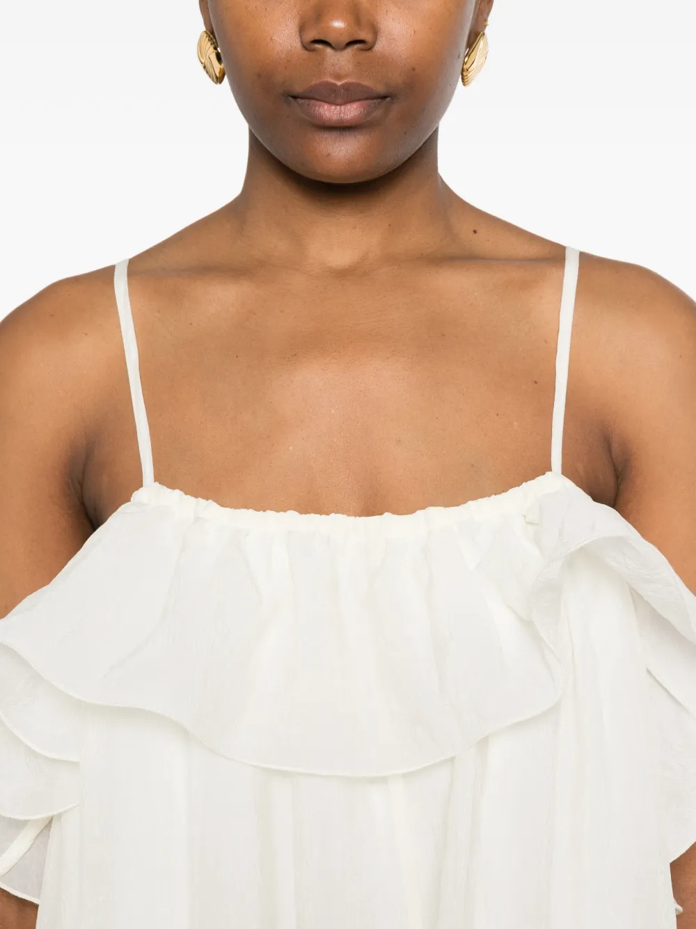 Eleh Midi-jurk met ruches Wit