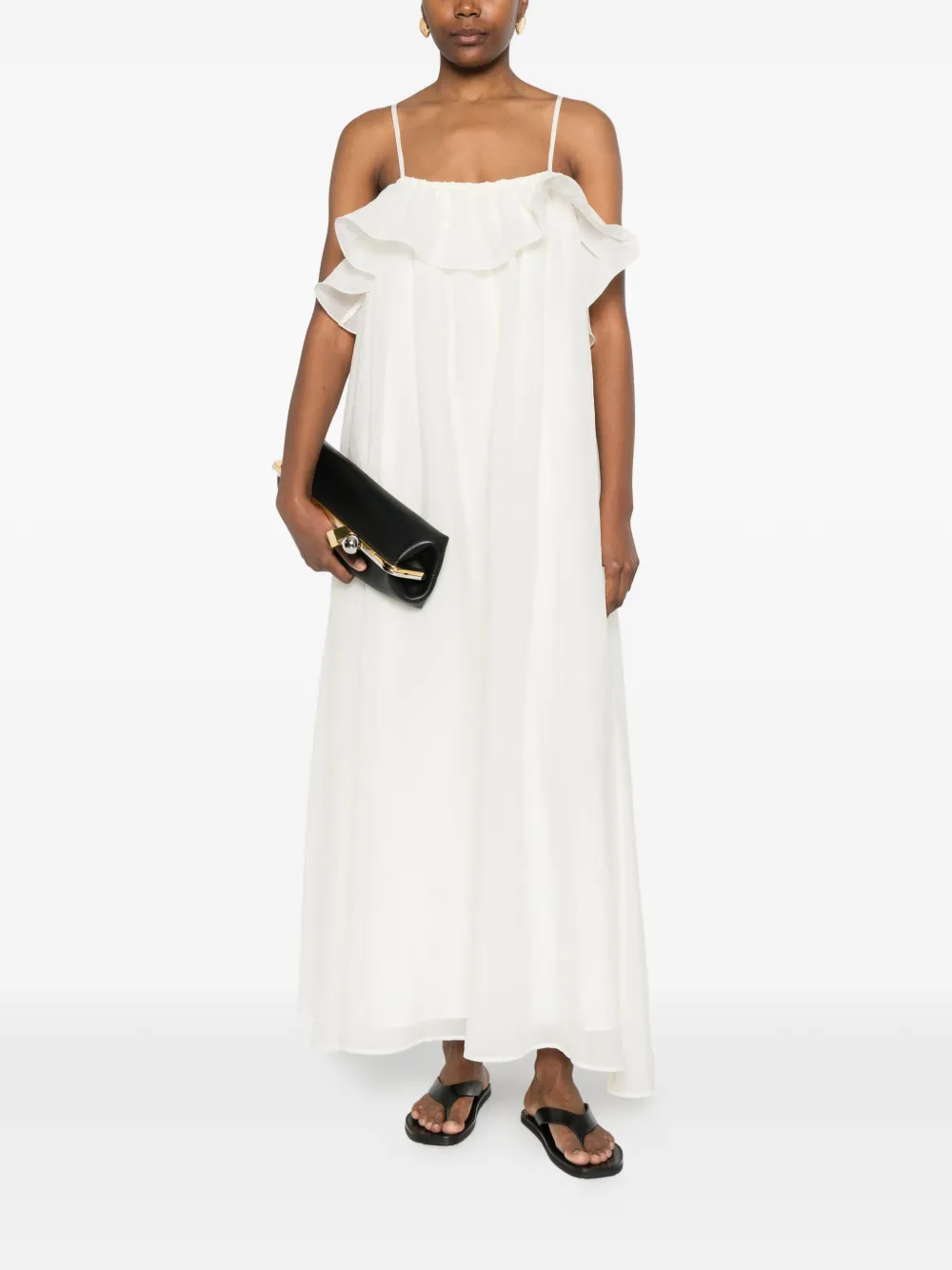  Eleh Ruffled Midi Dress - White 
