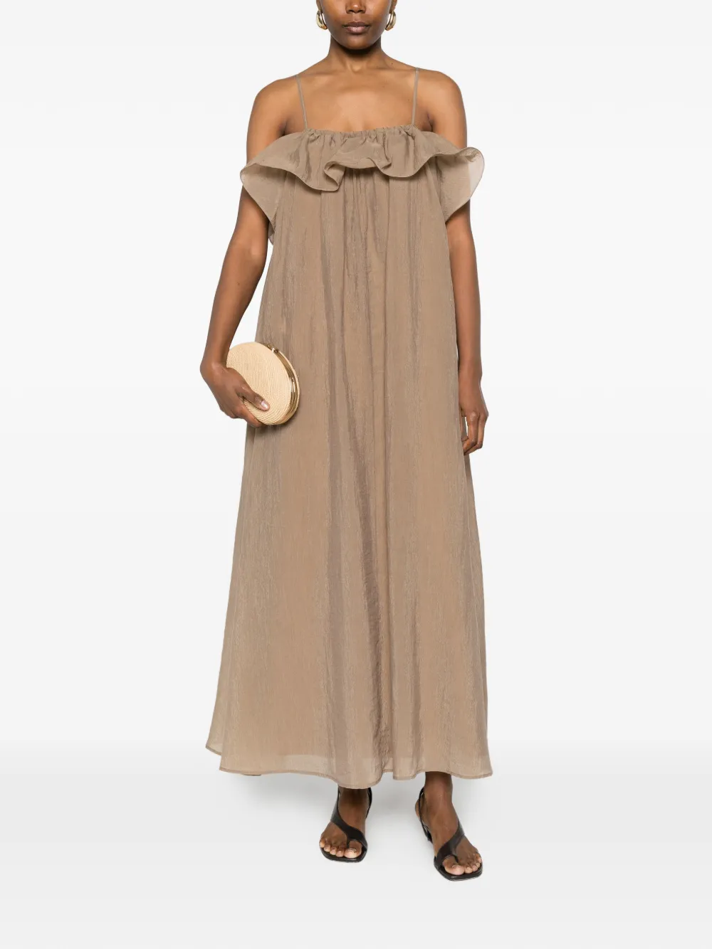 Ruffled Strap Maxi Dress