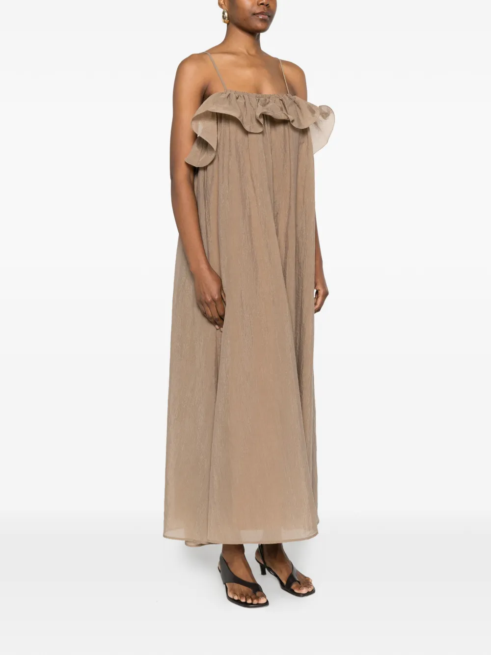 Ruffled Strap Maxi Dress