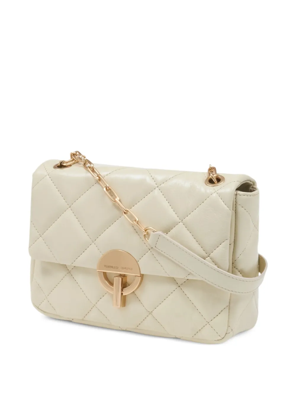  Vanessa Bruno Moon Leather Large Shoulder Bag - Neutrals 