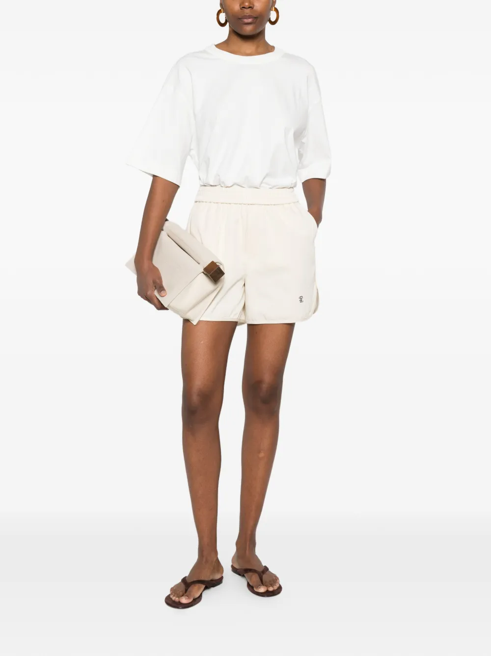  Eleh Tie-detail T-shirt - White 
