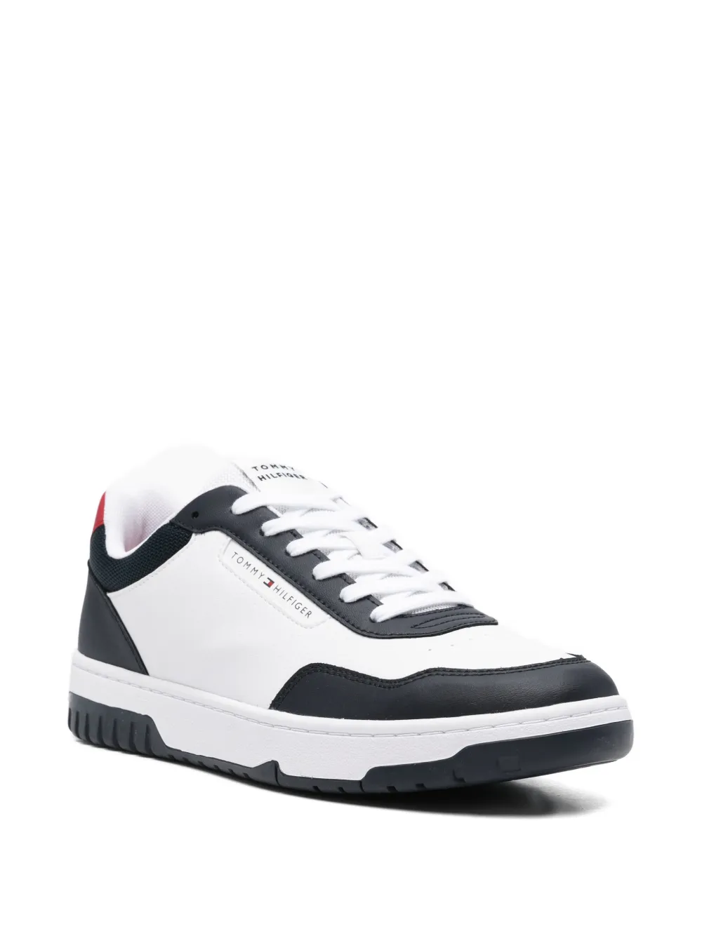 Tommy Hilfiger Leren sneakers met vlakken Blauw