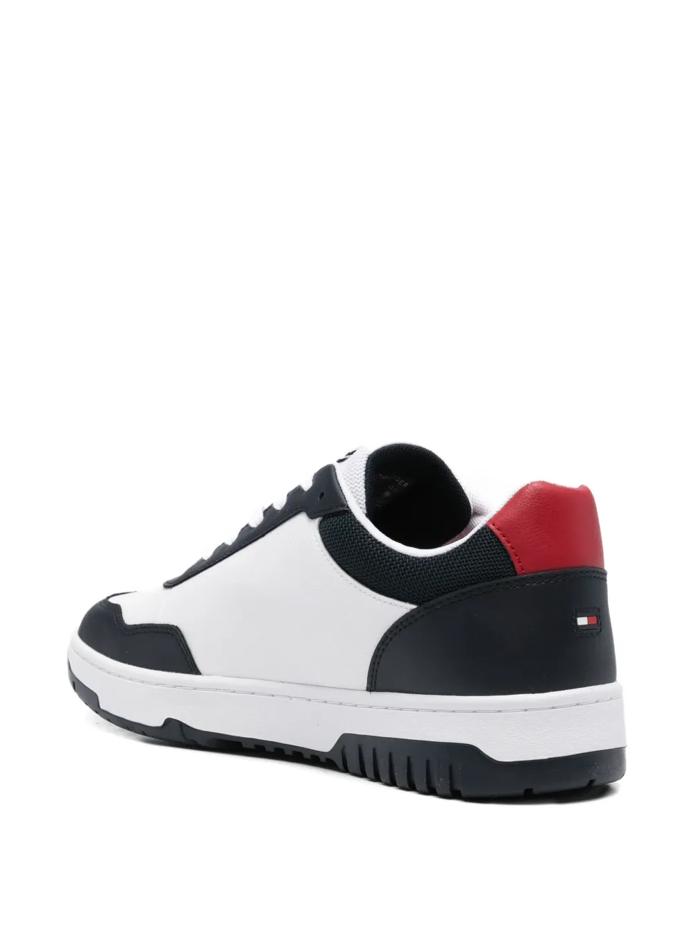 Tommy Hilfiger Leren sneakers met vlakken Blauw