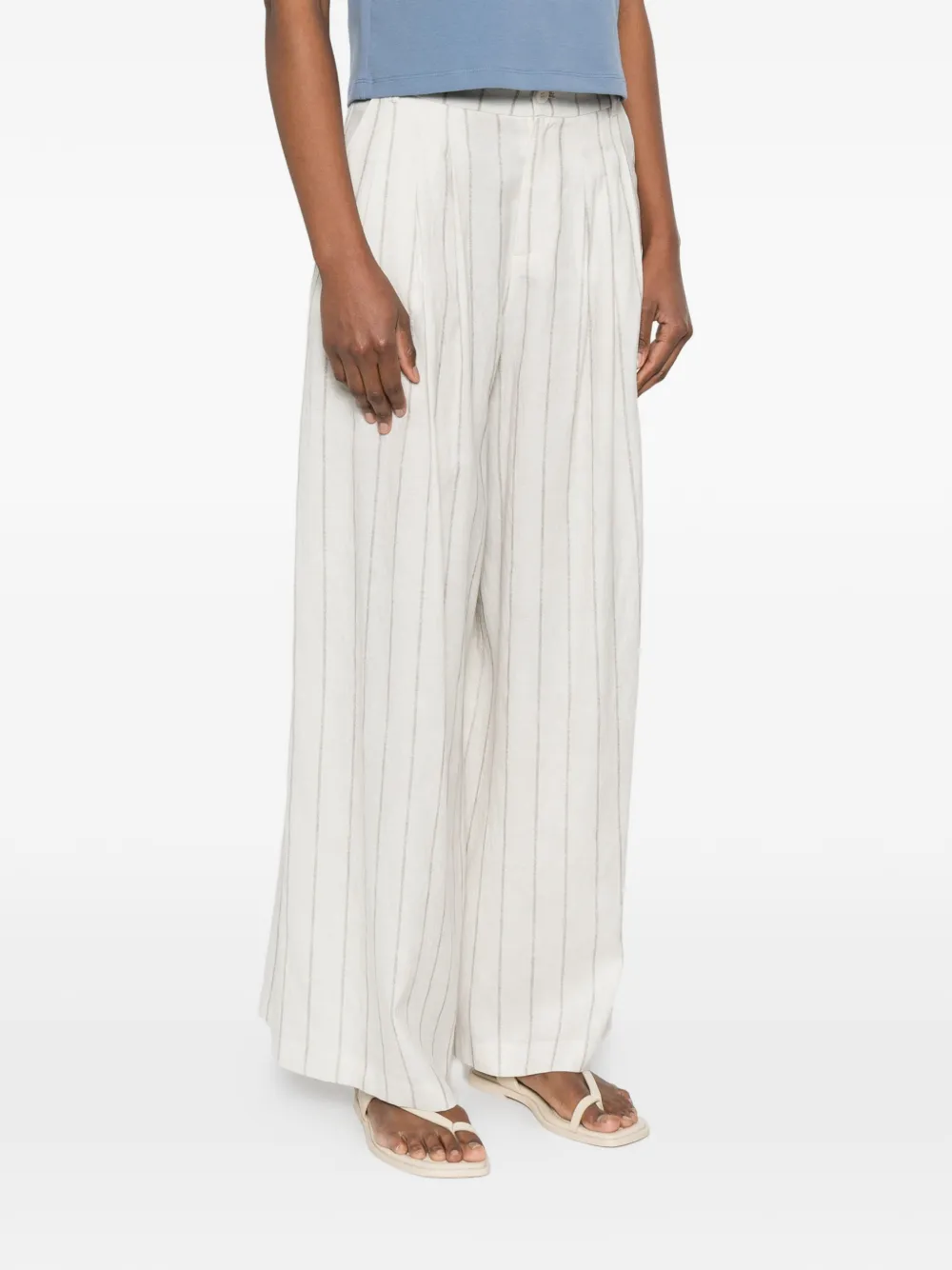Eleh Gestreepte broek Beige