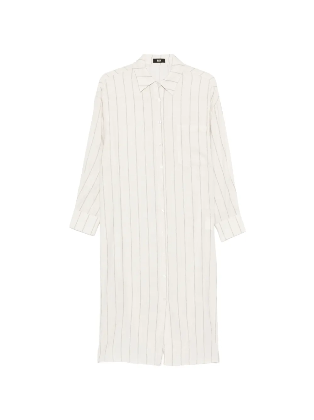 Eleh striped-pattern chest-pocket midi shirt dress - Toni neutri