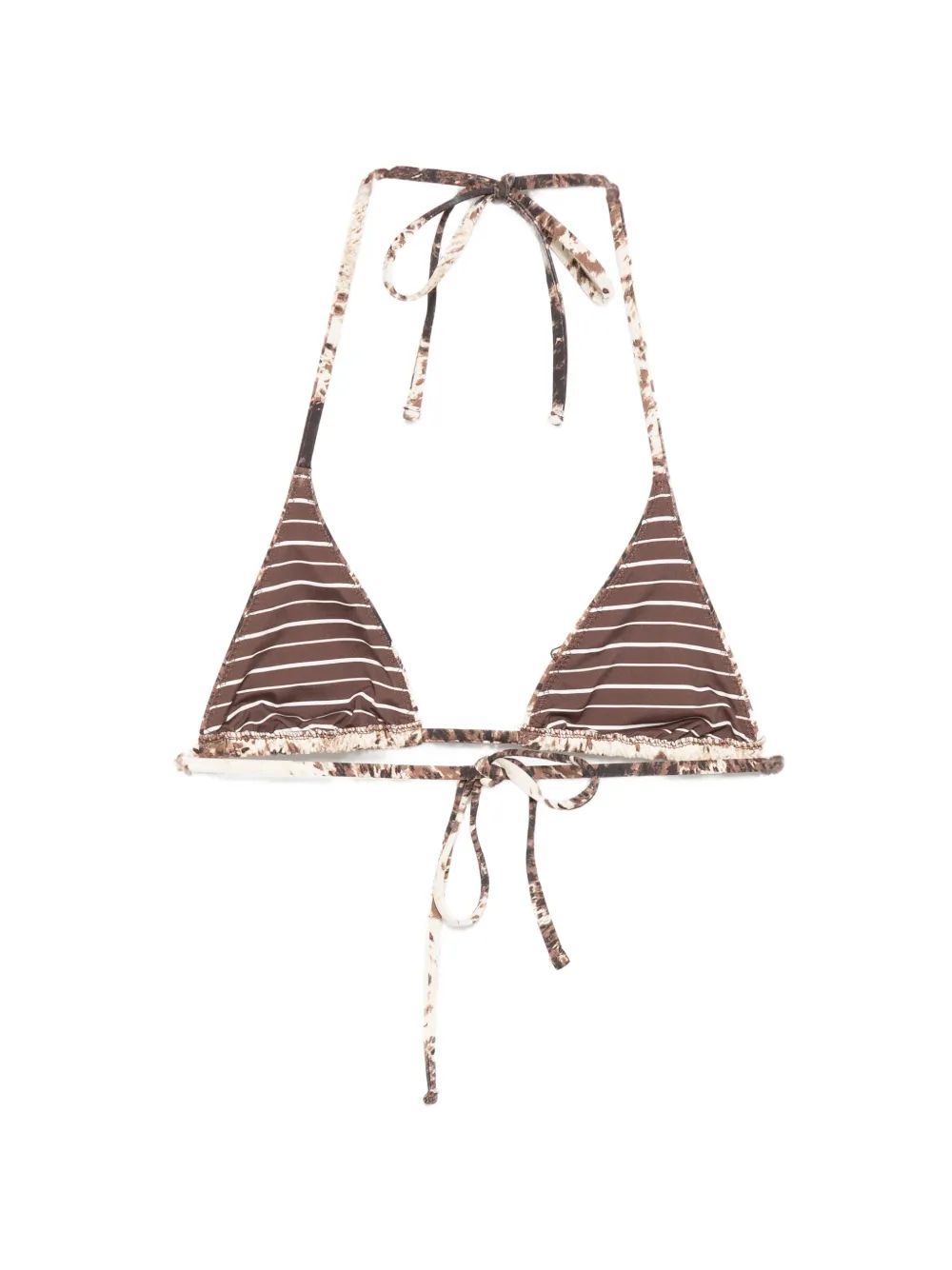  Frankies Bikinis Paradise Tie Triangle Bikini Top - Brown 