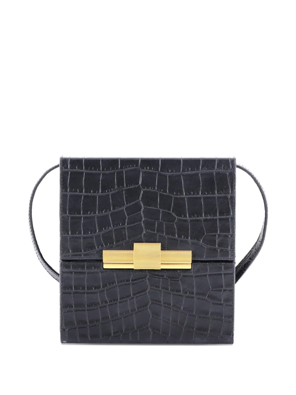 Bottega Veneta Pre-Owned Daisey Bag Crocodile Embossed Leather crossbody bag - Nero