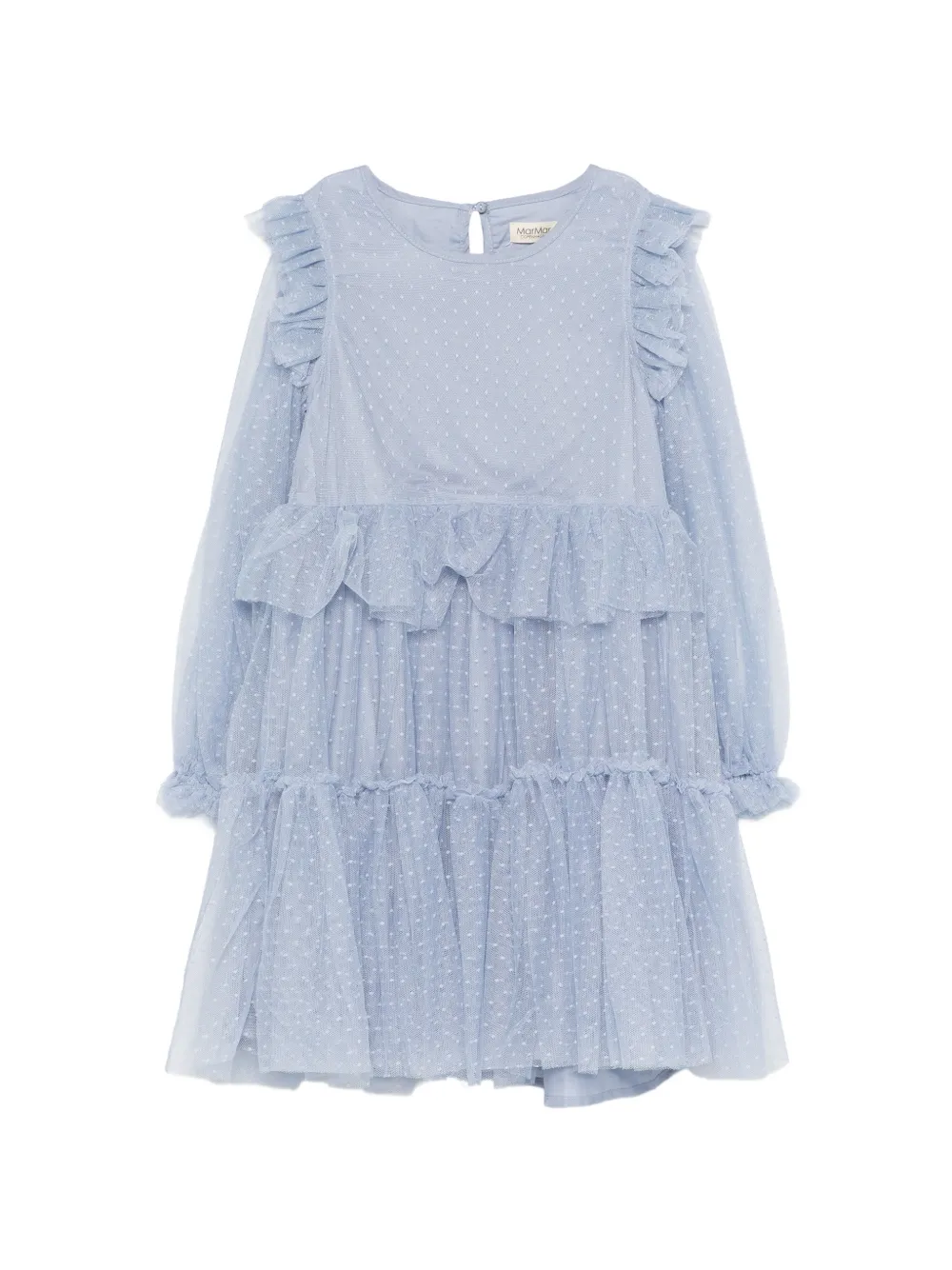 MAR MAR COPENHAGEN KIDS ruffled tiered dress - Blu