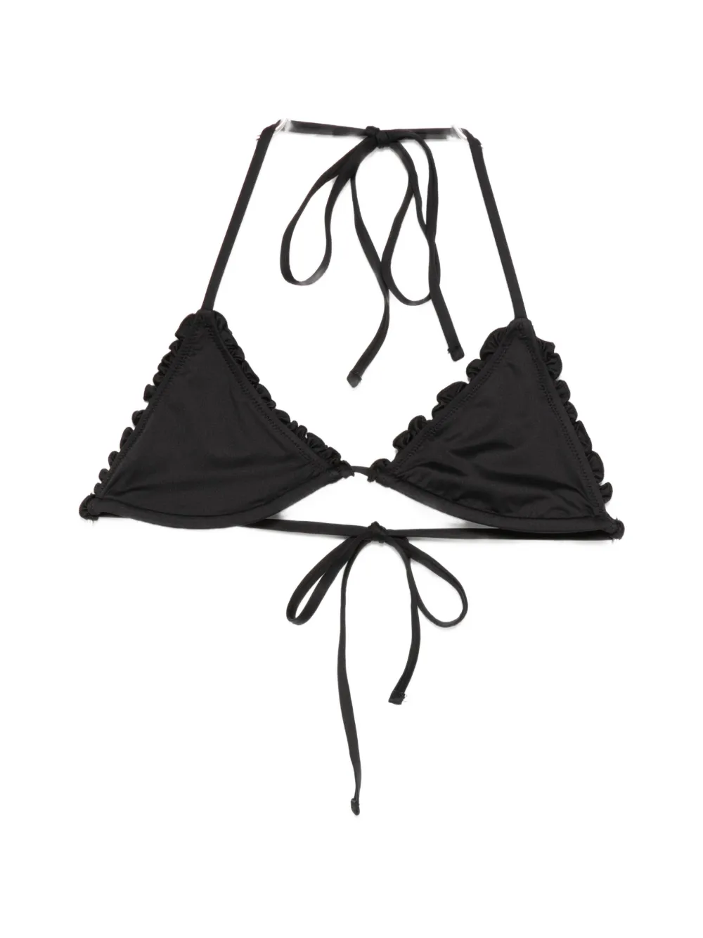 Frankies Bikinis Nick ruffled bikini top - Nero